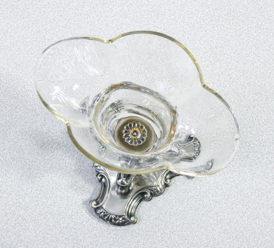 Coppa in argento e vetro di Johann H.P. SCHOTT Söhne. Germania, 1840 ca