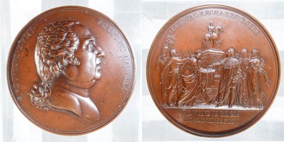?? ANTICA MEDAGLIA LUIGI XVIII LUDOVICUS ADVENTUS REGIS FRANCIA EPOCA 1814 GALLE
