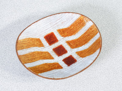 Piattino svuotatasche DEL CAMPO Italy in rame smaltato. Italia, Anni 60