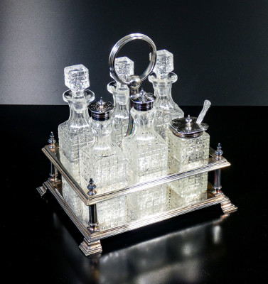 ?? SET CONDIMENTO DA TAVOLA HENRY HOBSON SHEFFIELD EPOCA 1800 PLACCATO ARGENTO
