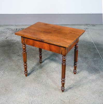 ?? ANTICO TAVOLINO BASSO CARLO X LEGNO MASSELLO NOCE EPOCA 1800 SALOTTO TAVOLO