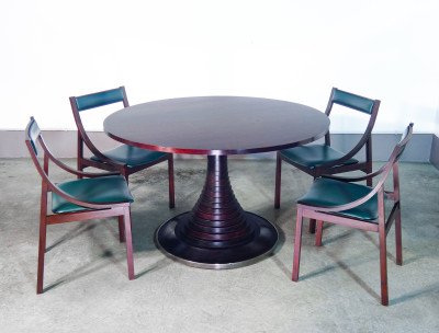 Tavolo mod. 180 e quattro sedie design Carlo DE CARLI per SORMANI. Italia, Anni 60
