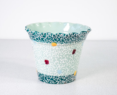 Vaso in ceramica e smalto SANTARELLI. Italia, Anni 50