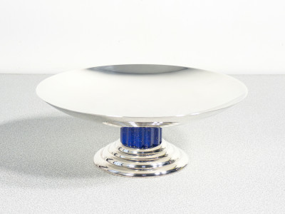 ?? ALZATA EMILE PUIFORCAT FRANCE METALLO ARGENTATO SILVERPLATE ART DECO PIATTO