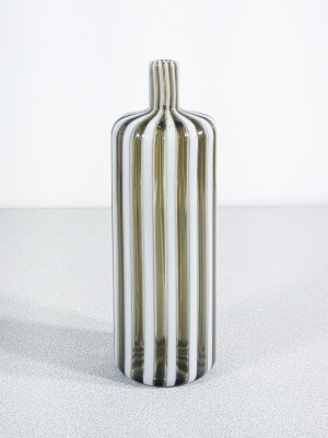 ?? BOTTIGLIA VASO FASCE DESIGN FULVIO BIANCONI PER VENINI 1992 VETRO SOFFIATO