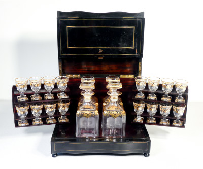 CAVE A LIQUEUR LIQUORI CRISTALLO BACCARAT 20 pz BAR VIAGGIO NAPOLEONE III