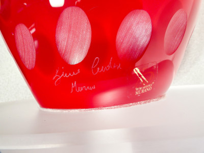 Grande scultura Vela design Simone CENEDESE in vetro soffiato policromo di Murano. Anni 2000