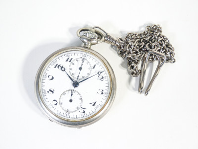 ?? OROLOGIO CRONOGRAFO TASCA VEGLIA CAL. VALJOUX 76 EPOCA 1950S POCKET WATCH