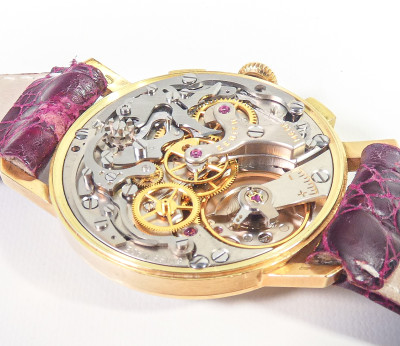 Cronografo da polso ZENITH, cassa in oro 18k cal. 146 DP. Svizzera, Anni 50