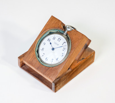 ?? OROLOGIO TASCA EPOCA VICTORIA TABACHETTI ESPOSITORE PORTATILE LEGNO DIPINTO