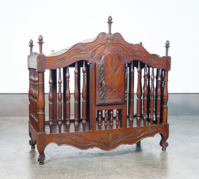 ANTICA PANETIERE CREDENZA PORTA PANE LEGNO MASSELLO NOCE EPOCA 1800 FRANCIA