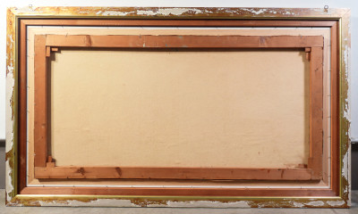 Dipinto a olio su tela realizzato a spatola, Marina con barche, firmato alla base. Novecento