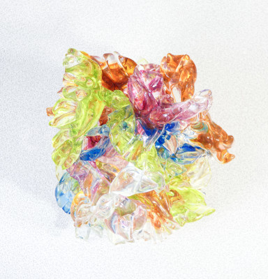 Scultura in vetro soffiato policromo Coral di René ROUBÍCEK (1922-2018). Cecoslovacchia, Anni 60