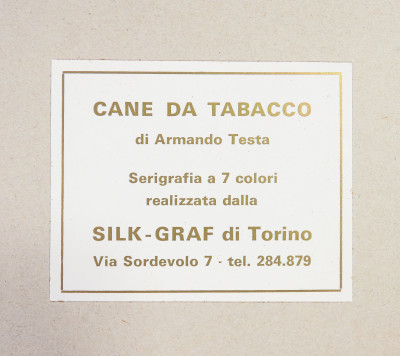 Serigrafia a sette colori su seta Armando TESTA Cane da tabacco (Virginia USA). Italia, Anni 70