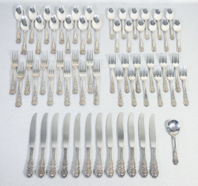 SERVIZIO POSATE 61 PZ. WALLACE STERLING SILVER ARGENTO 925 GRANDE BAROQUE