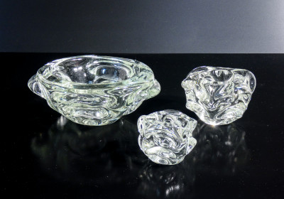 Set di vasi di design in vetro soffiato di Murano. Italia, Anni 80