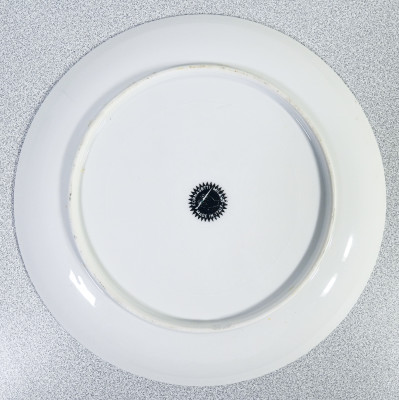 Set di sei piatti, design Piero FORNASETTI serie Soli e Lune. Milano, Anni 70