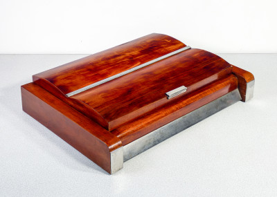 Set da gioco in elegante scatola in legno Art Decò. Italia, Novecento