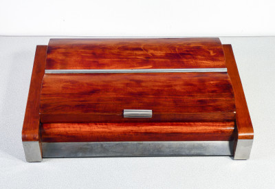 Set da gioco in elegante scatola in legno Art Decò. Italia, Novecento