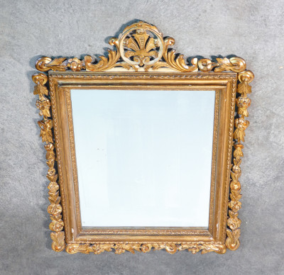Specchio LUIGI XV originale d'epoca in legno dorato. Settecento