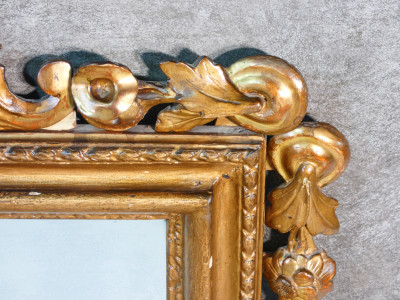 Specchio LUIGI XV originale d'epoca in legno dorato. Settecento