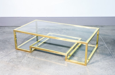 TAVOLINO TAVOLO BASSO DESIGN DA CAFFE OTTONE VINTAGE COFFEE TABLE ITALY