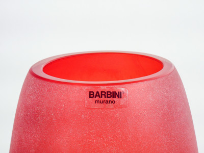Vaso della serie Scavo in vetro sonoro soffiato, design Alfredo BARBINI. Murano, Anni 70