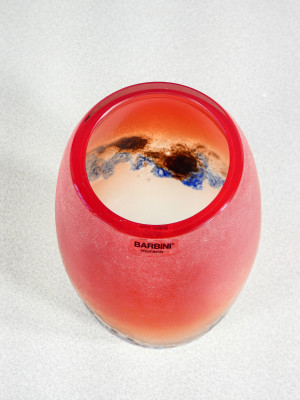Vaso della serie Scavo in vetro sonoro soffiato, design Alfredo BARBINI. Murano, Anni 70