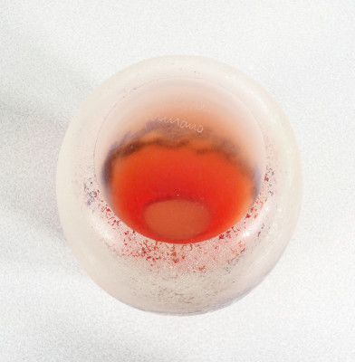 Vaso della serie Scavo in vetro sonoro soffiato, design Alfredo BARBINI. Murano, Anni 70