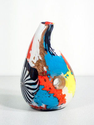 Vaso della serie Oriente, design Dino MARTENS per Aureliano TOSO, in vetro soffiato. Murano, Anni 50