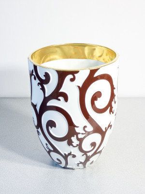 Vaso e piatto in porcellana collezione Palace, design Gian Battista VANNOZZI per RICHARD GINORI. Italia, Anni 90