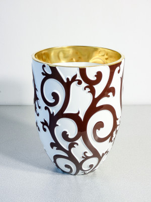 Vaso e piatto in porcellana collezione Palace, design Gian Battista VANNOZZI per RICHARD GINORI. Italia, Anni 90