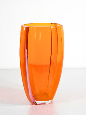 Vaso in vetro soffiato, design Marcello FURLAN per LIP. Murano, Anni 90
