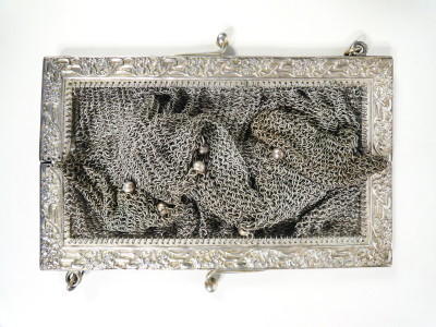Borsetta in argento Art Nouveau. Primissimo Novecento