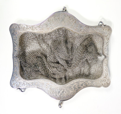 Borsetta in argento Art Nouveau. Primissimo Novecento