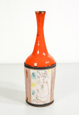 Bottiglia in ceramica e smalto design Gilbert PORTANIER. Francia, Anni 70