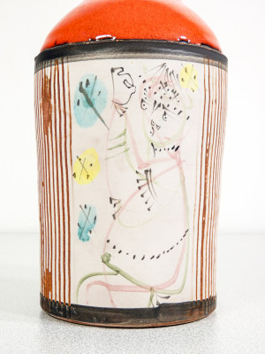 Bottiglia in ceramica e smalto design Gilbert PORTANIER. Francia, Anni 70