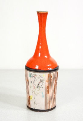 Bottiglia in ceramica e smalto design Gilbert PORTANIER. Francia, Anni 70