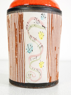 Bottiglia in ceramica e smalto design Gilbert PORTANIER. Francia, Anni 70