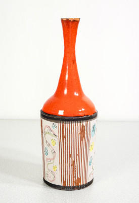 Bottiglia in ceramica e smalto design Gilbert PORTANIER. Francia, Anni 70