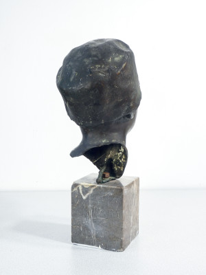 Busto in bronzo attribuito alla mano di Domenico JOLLO (1866-1938) Pastore. Area Napoletana, Fine Ottocento, Primo Novecento