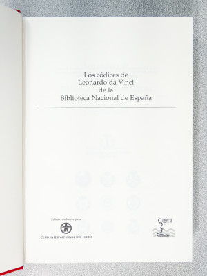 Edizione in facsimile del CODICE MADRID I & II di Leonardo da Vinci, con studi e commentari. Numerato 887/2910. Madrid, 2009