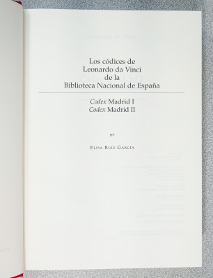 Edizione in facsimile del CODICE MADRID I & II di Leonardo da Vinci, con studi e commentari. Numerato 887/2910. Madrid, 2009
