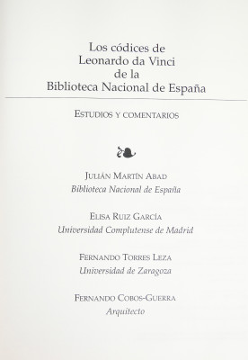 Edizione in facsimile del CODICE MADRID I & II di Leonardo da Vinci, con studi e commentari. Numerato 887/2910. Madrid, 2009