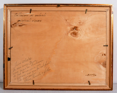 Collezione incorniciata di cinque occhiali d'epoca, 2 pince-nez e 3 lorgnette. Fine Ottocento 