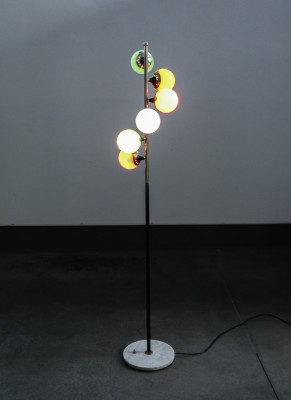 Lampada da terra Alberello design STILNOVO. Accensione a tre fasi. Italia, Anni 60