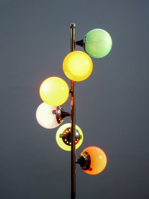 Lampada da terra Alberello design STILNOVO. Accensione a tre fasi. Italia, Anni 60