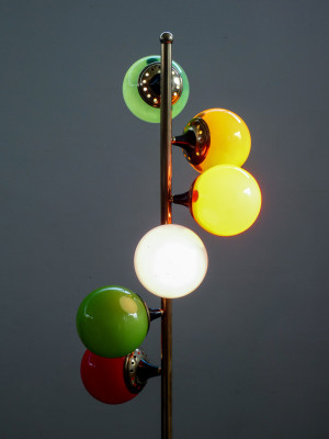 Lampada da terra Alberello design STILNOVO. Accensione a tre fasi. Italia, Anni 60