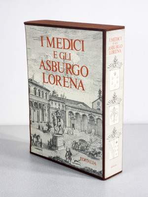 Volume da collezione I MEDICI e gli ASBURGO LORENA, Edizioni d'Italia - Editalia, a cura di Arrigo Pecchioli, riccamente illustrato, con copertina in cuoio sblazato. Esemplare 485/2499. Italia, 1991