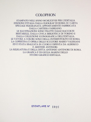 Volume da collezione TORINO, Edizioni d'Italia - Editalia, a cura di Arturo Barberis e Ezio Gianotti, riccamente illustrato, con copertina in cuoio sblazato. Esemplare 1016/1999. Italia, 1978